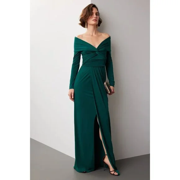 B-188. Zac Posen Wrapped Around Gown Green US 12 - Picture 1 of 1
